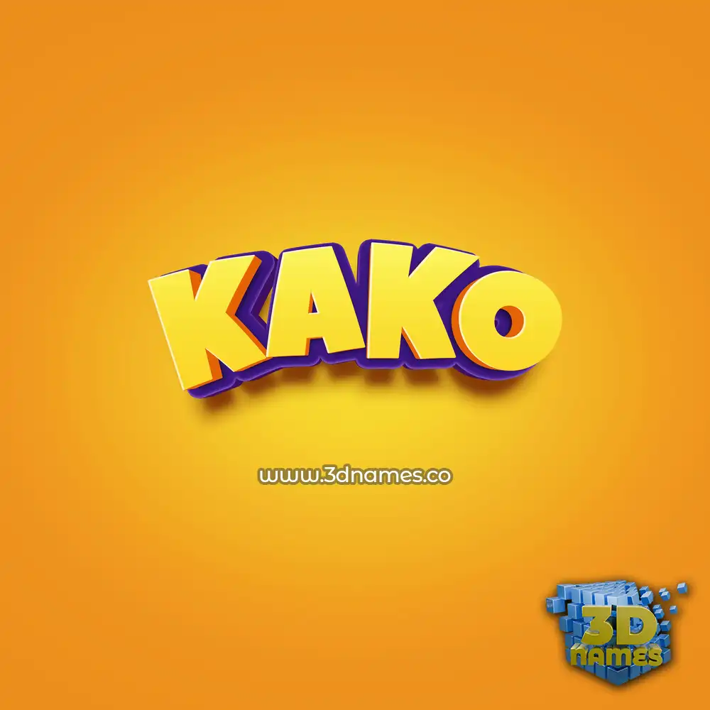 kako in Orange Toon style - 3D name wallpaper