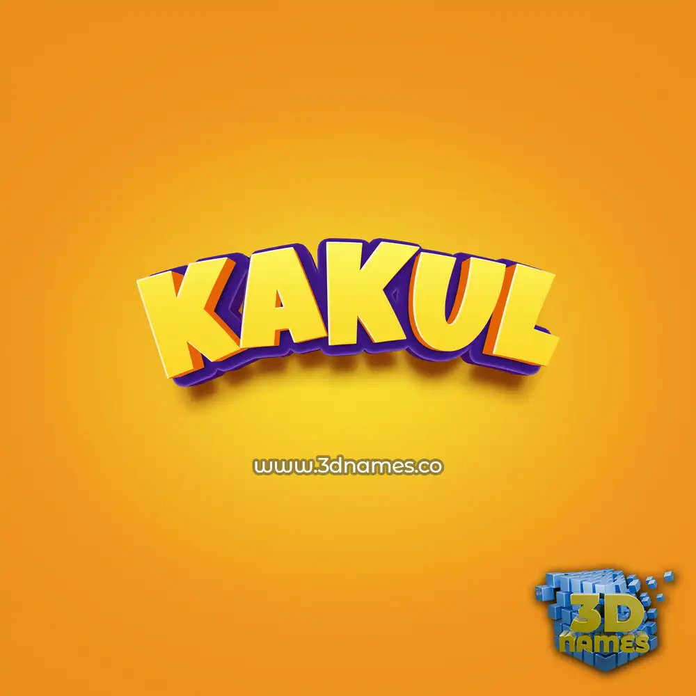 kakul in Orange Toon style - 3D name wallpaper