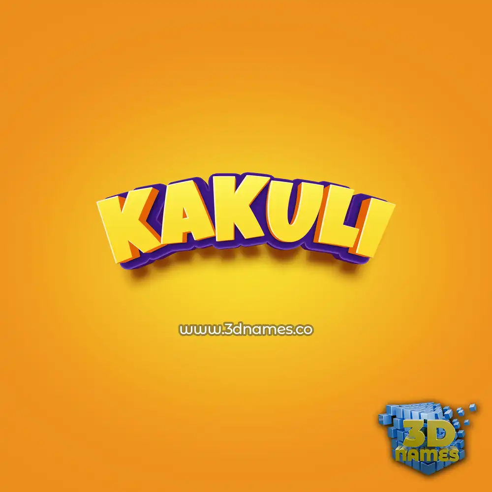 kakuli in Orange Toon style - 3D name wallpaper