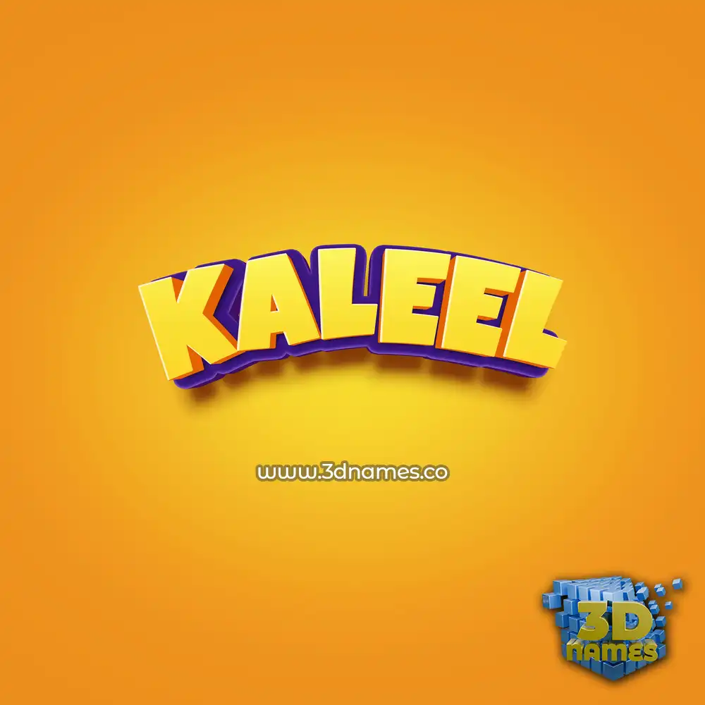 kaleel in Orange Toon style - 3D name wallpaper