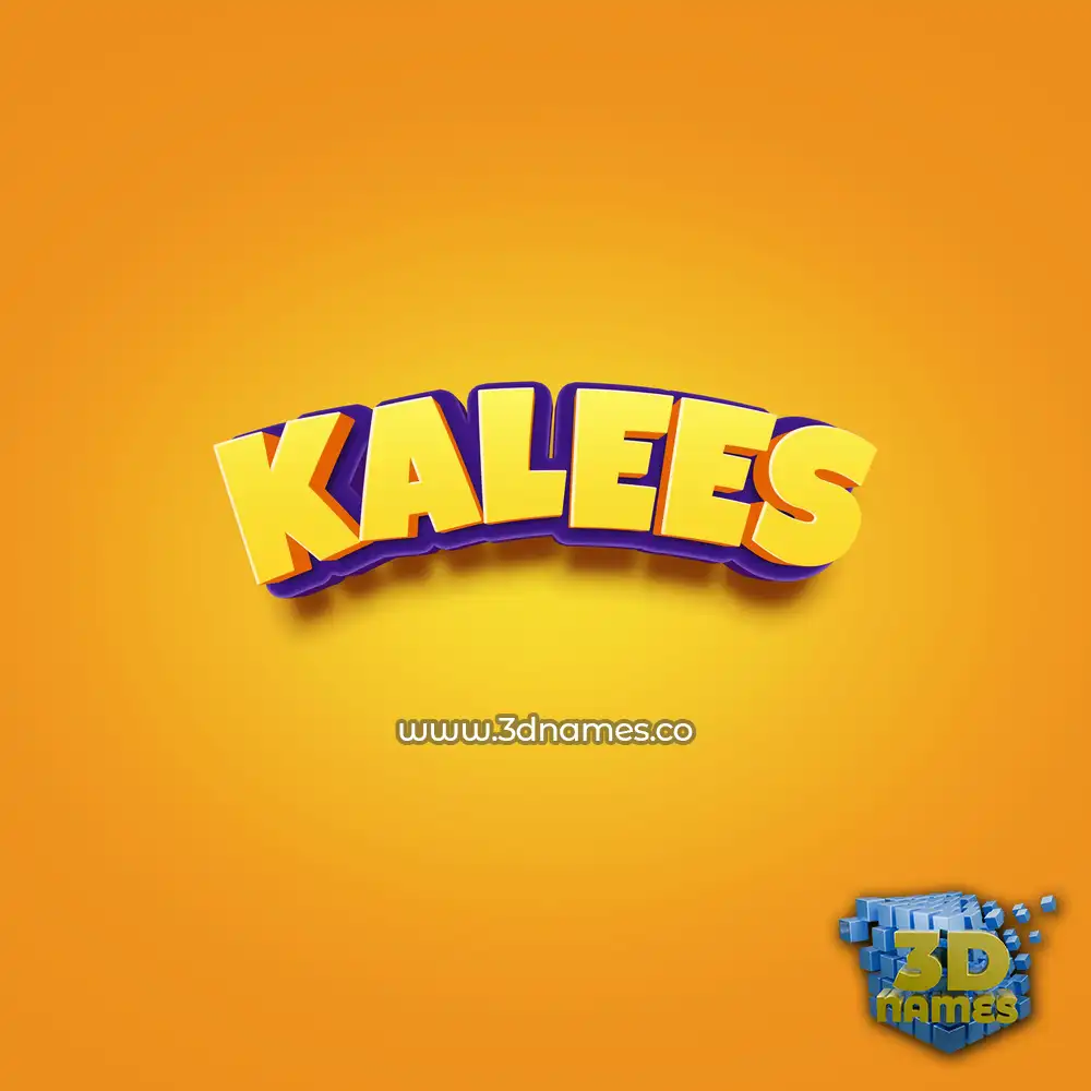 kalees in Orange Toon style - 3D name wallpaper