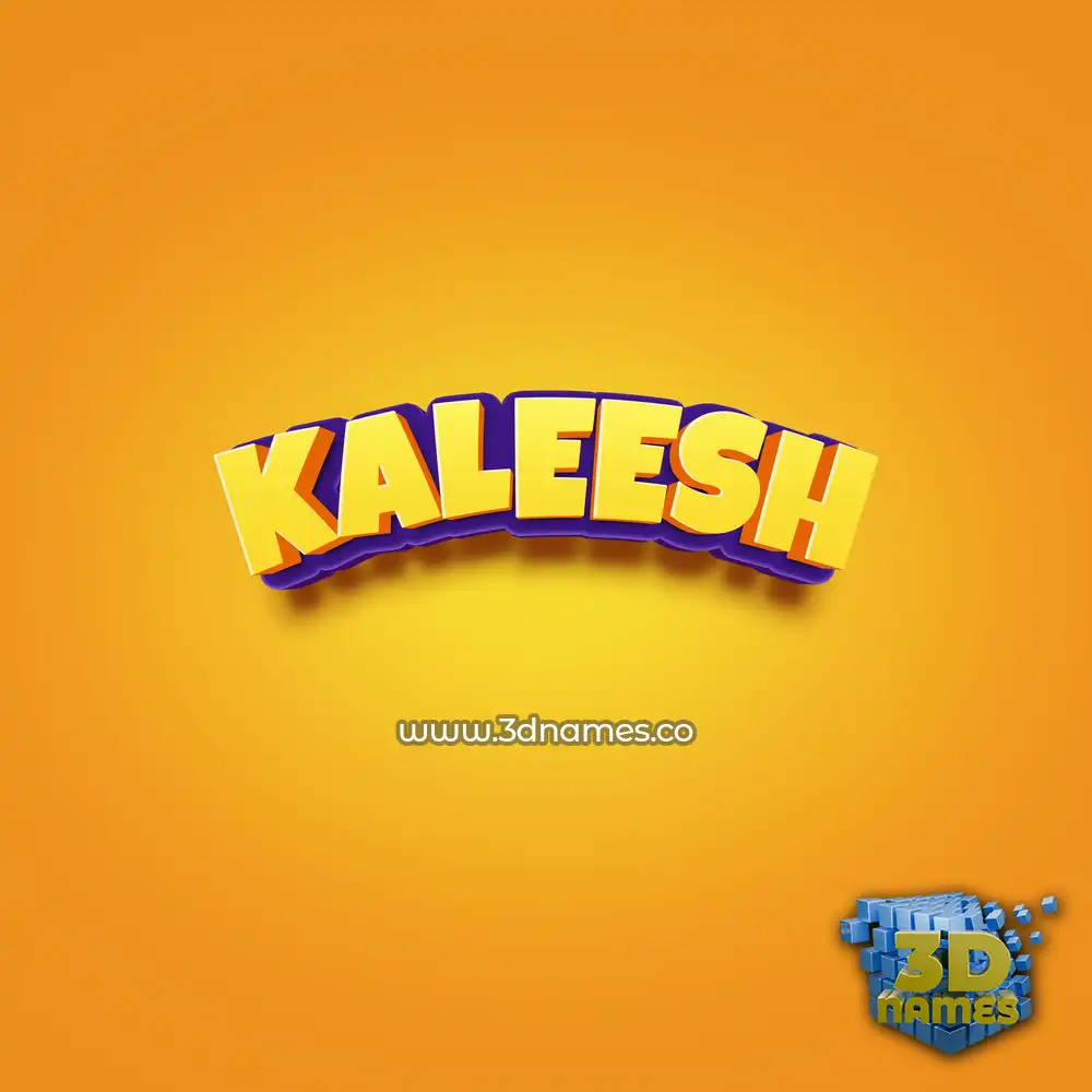 kaleesh in Orange Toon style - 3D name wallpaper