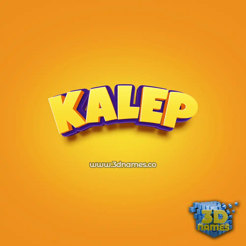 kalep in Orange Toon style - 3D name wallpaper