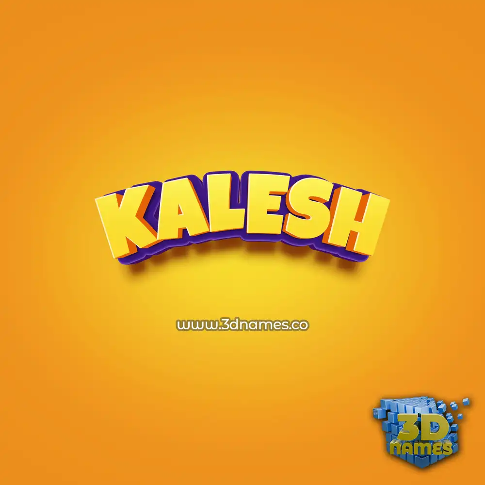 kalesh in Orange Toon style - 3D name wallpaper