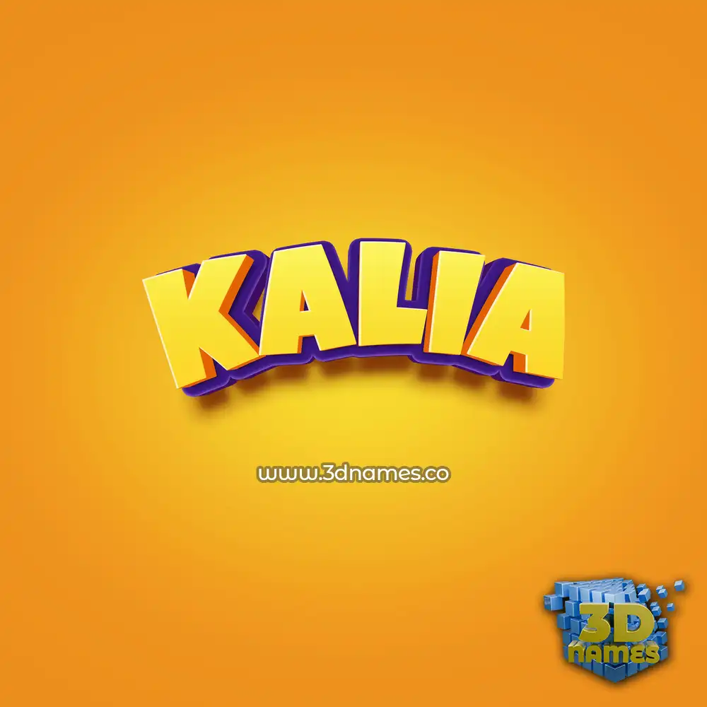 kalia in Orange Toon style - 3D name wallpaper