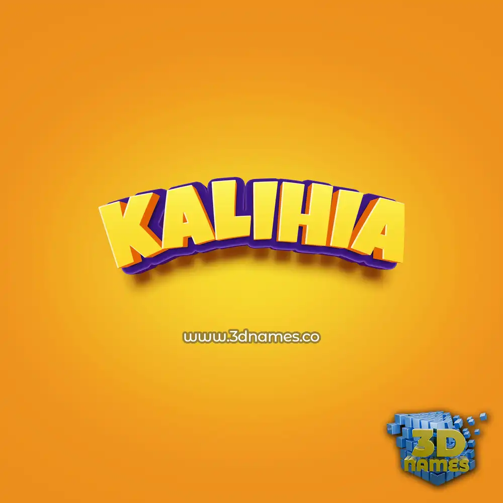 kalihia in Orange Toon style - 3D name wallpaper