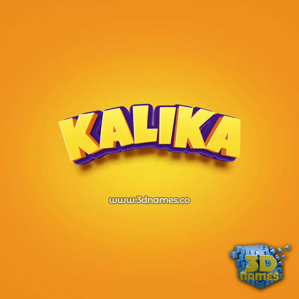 kalika in Orange Toon style - 3D name wallpaper