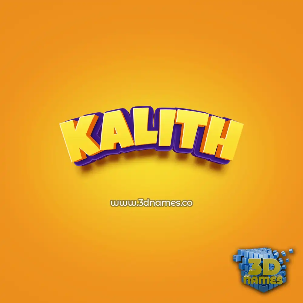 kalith in Orange Toon style - 3D name wallpaper