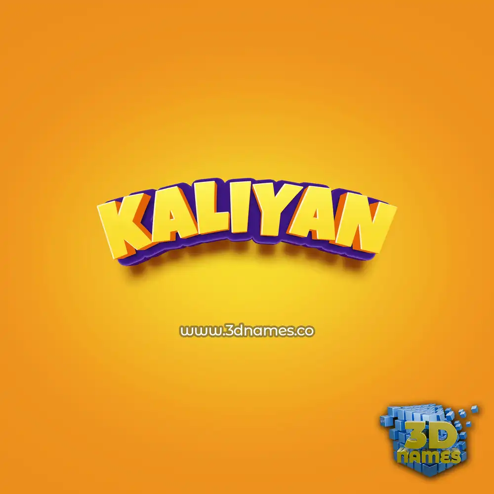 kaliyan in Orange Toon style - 3D name wallpaper