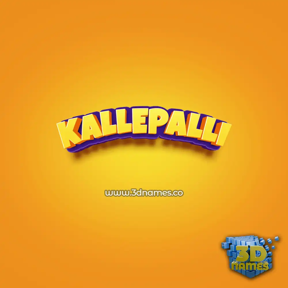 kallepalli in Orange Toon style - 3D name wallpaper