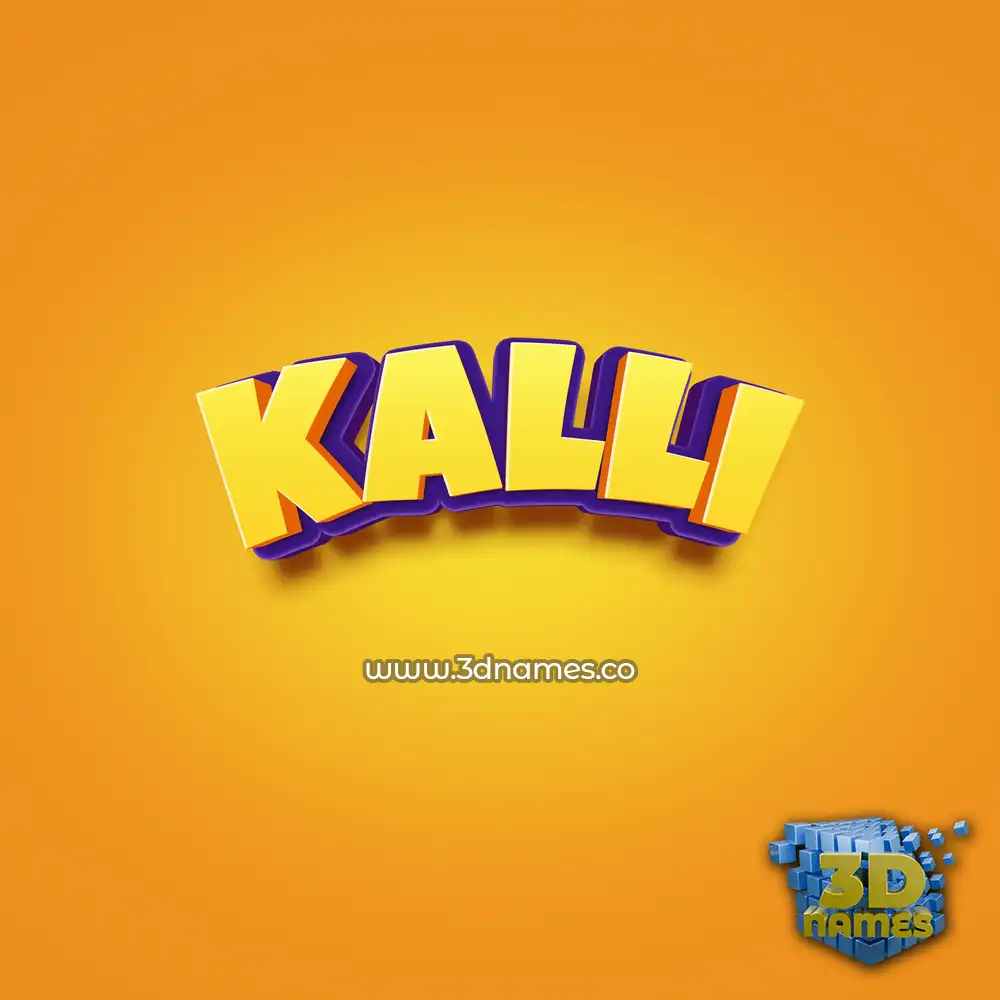 kalli in Orange Toon style - 3D name wallpaper
