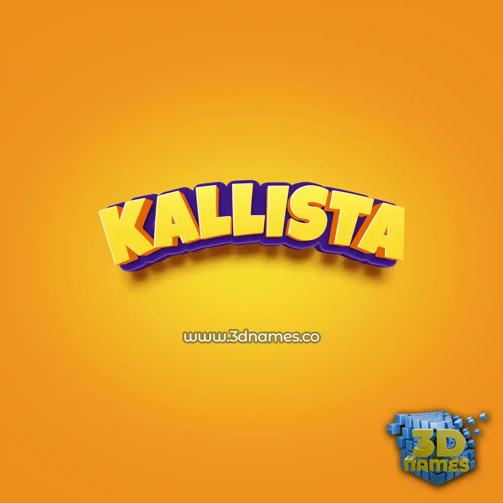 kallista in Orange Toon style - 3D name wallpaper