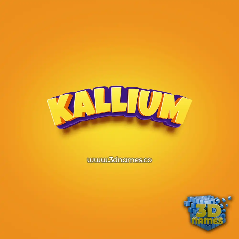 kallium in Orange Toon style - 3D name wallpaper