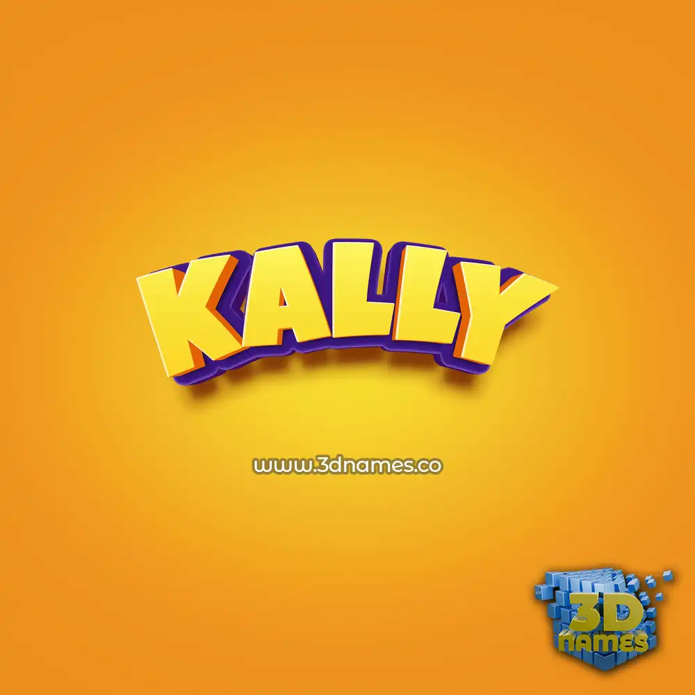kally in Orange Toon style - 3D name wallpaper