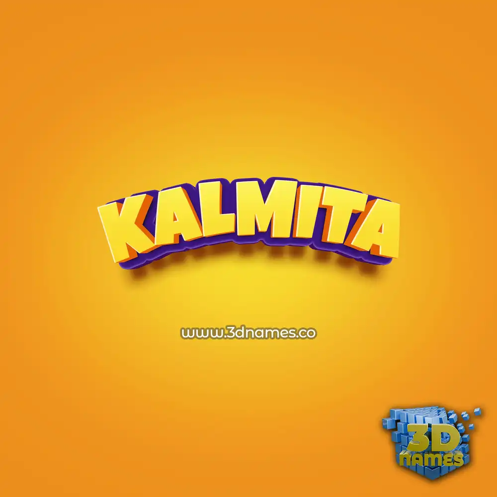 kalmita in Orange Toon style - 3D name wallpaper