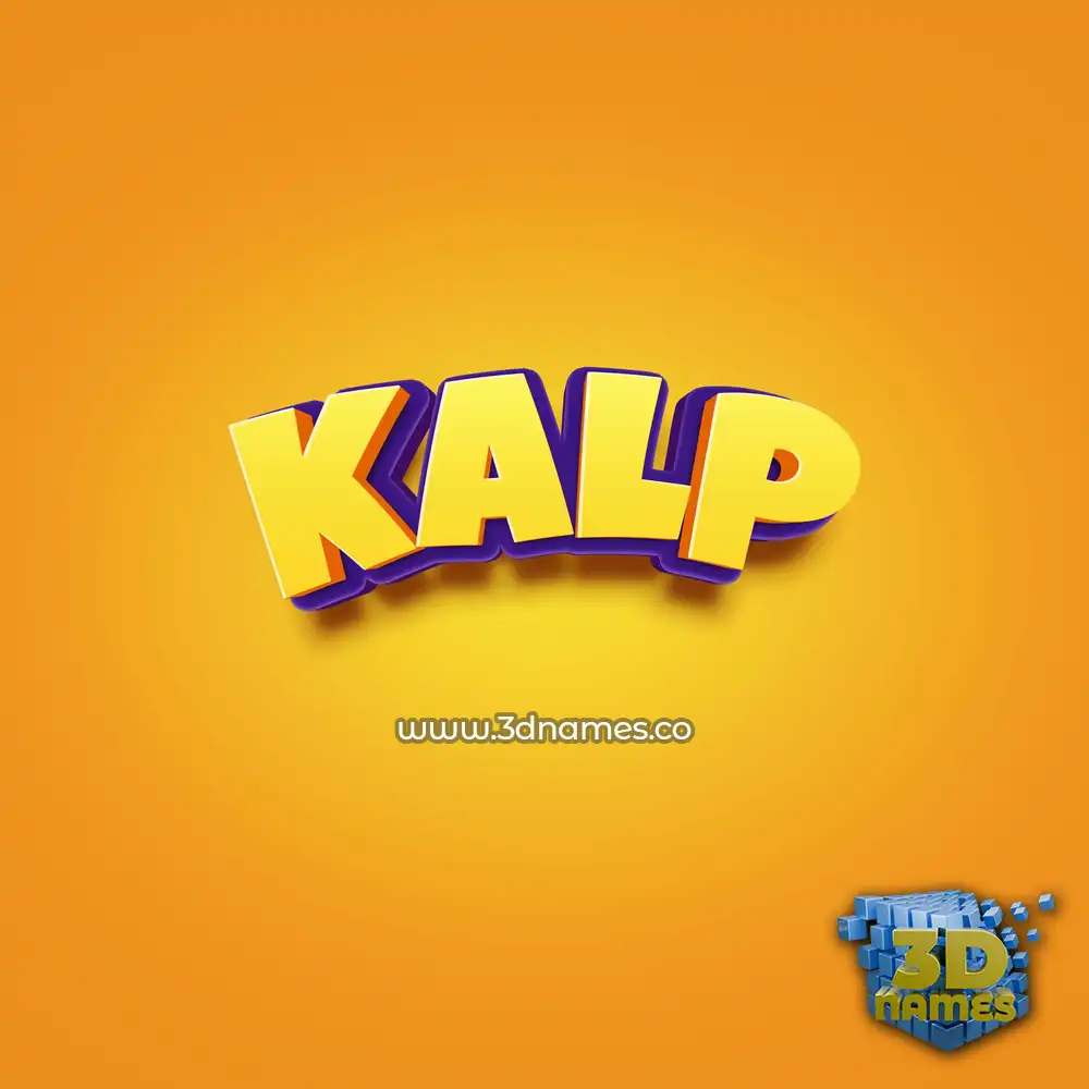 kalp in Orange Toon style - 3D name wallpaper