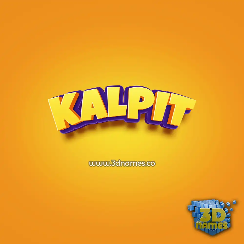 kalpit in Orange Toon style - 3D name wallpaper