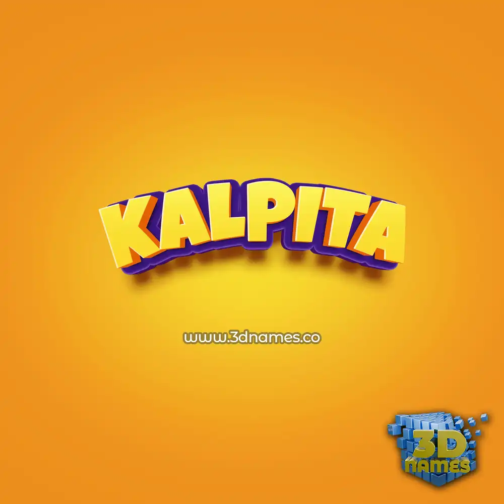 kalpita in Orange Toon style - 3D name wallpaper