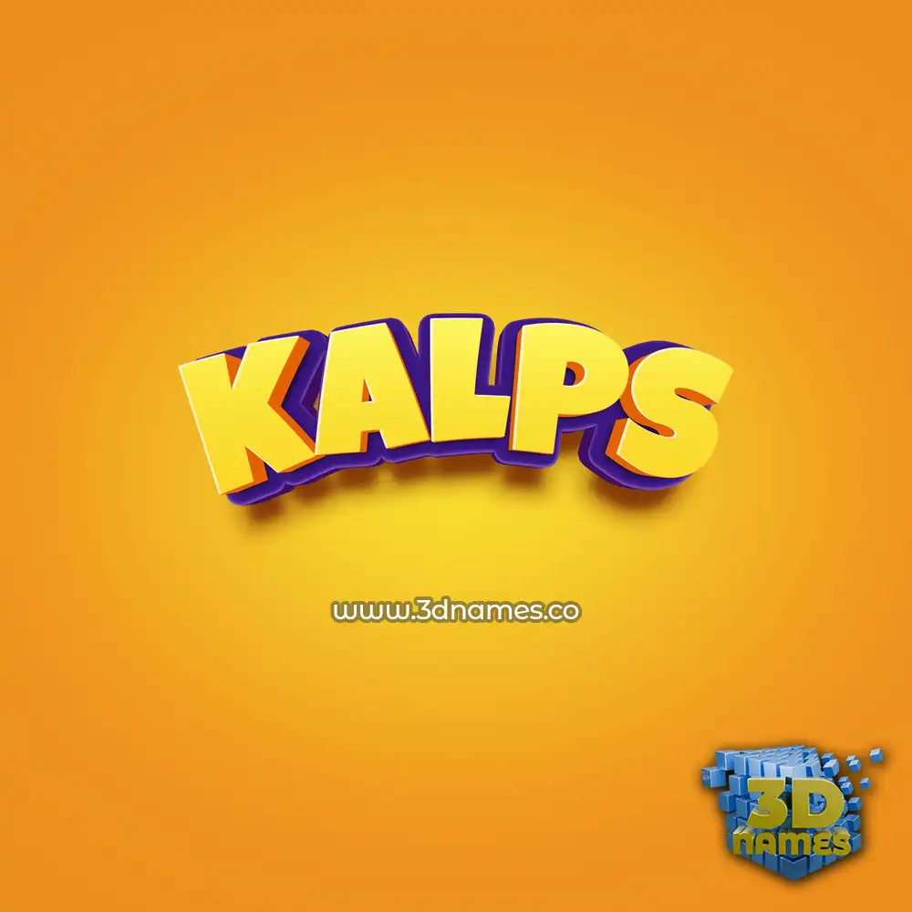 kalps in Orange Toon style - 3D name wallpaper