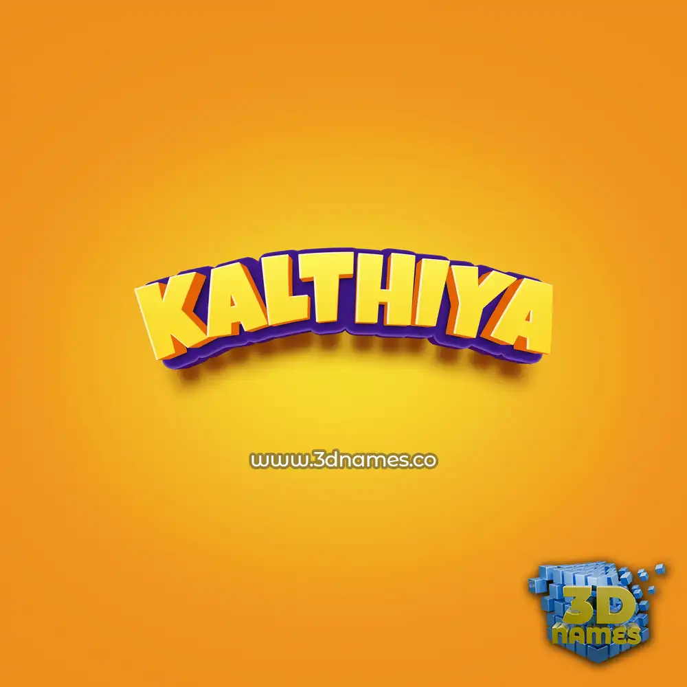 kalthiya in Orange Toon style - 3D name wallpaper