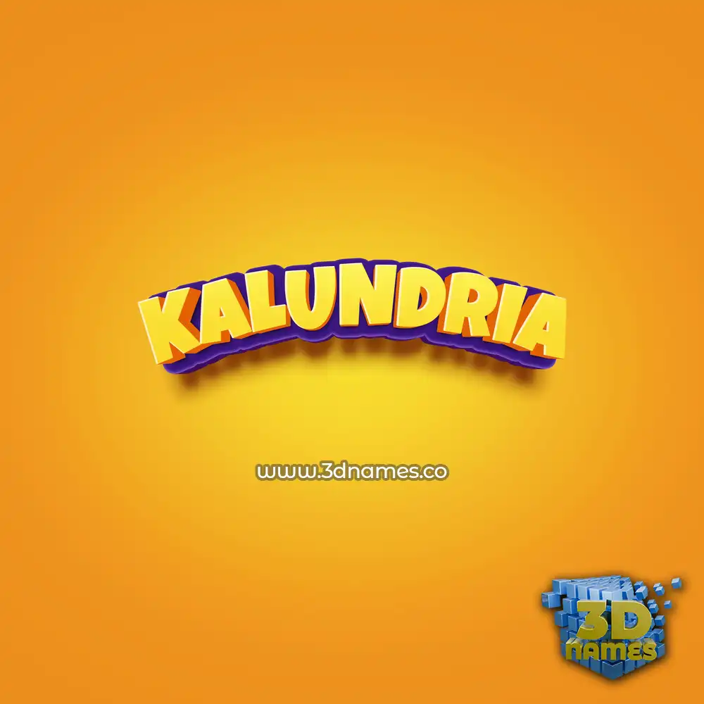 kalundria in Orange Toon style - 3D name wallpaper