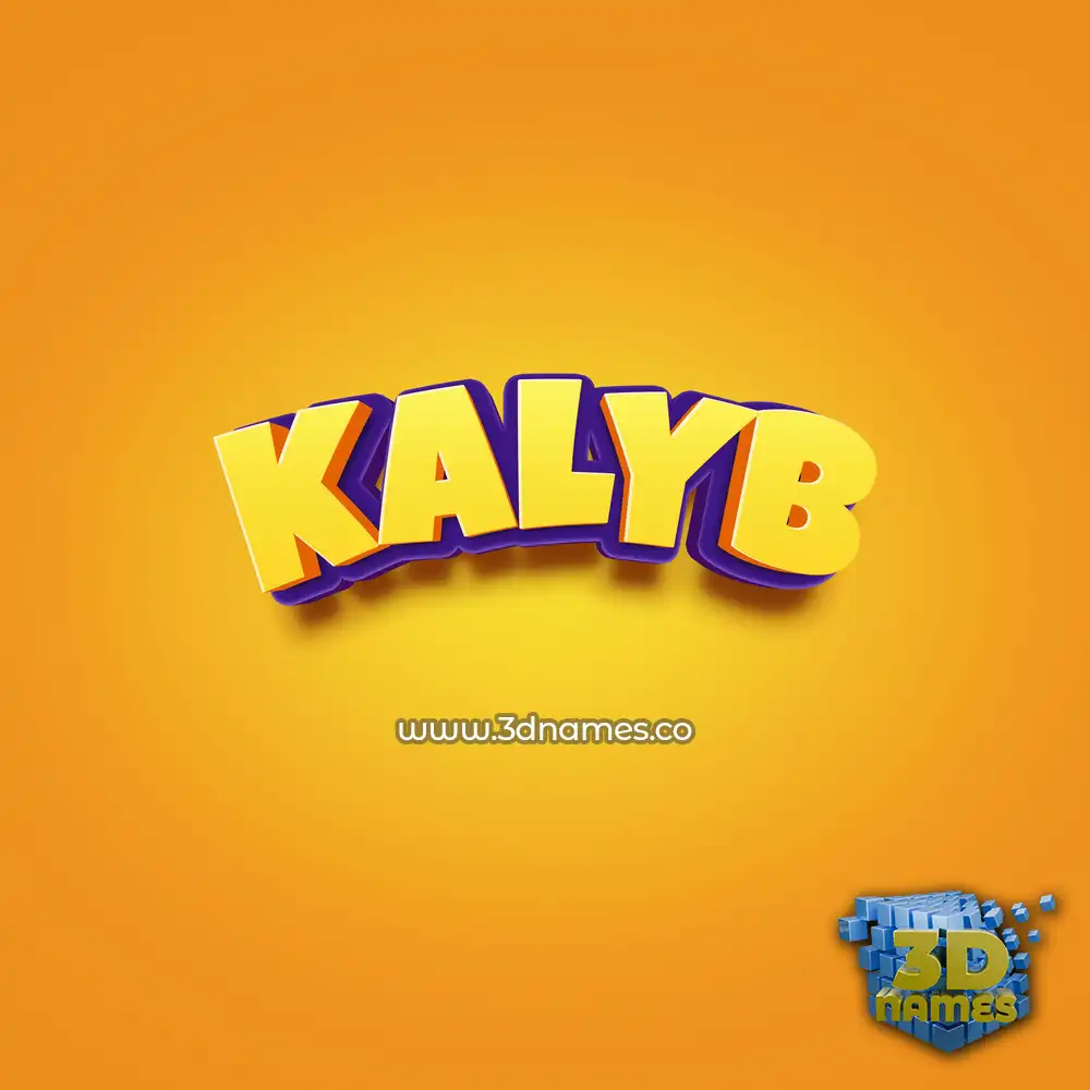 kalyb in Orange Toon style - 3D name wallpaper