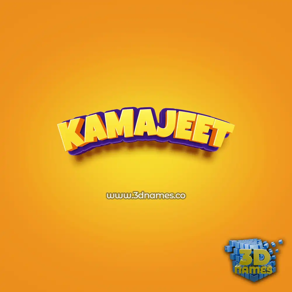 kamajeet in Orange Toon style - 3D name wallpaper