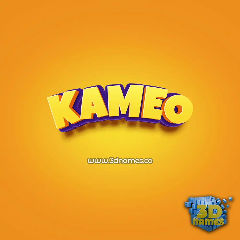 kameo in Orange Toon style - 3D name wallpaper