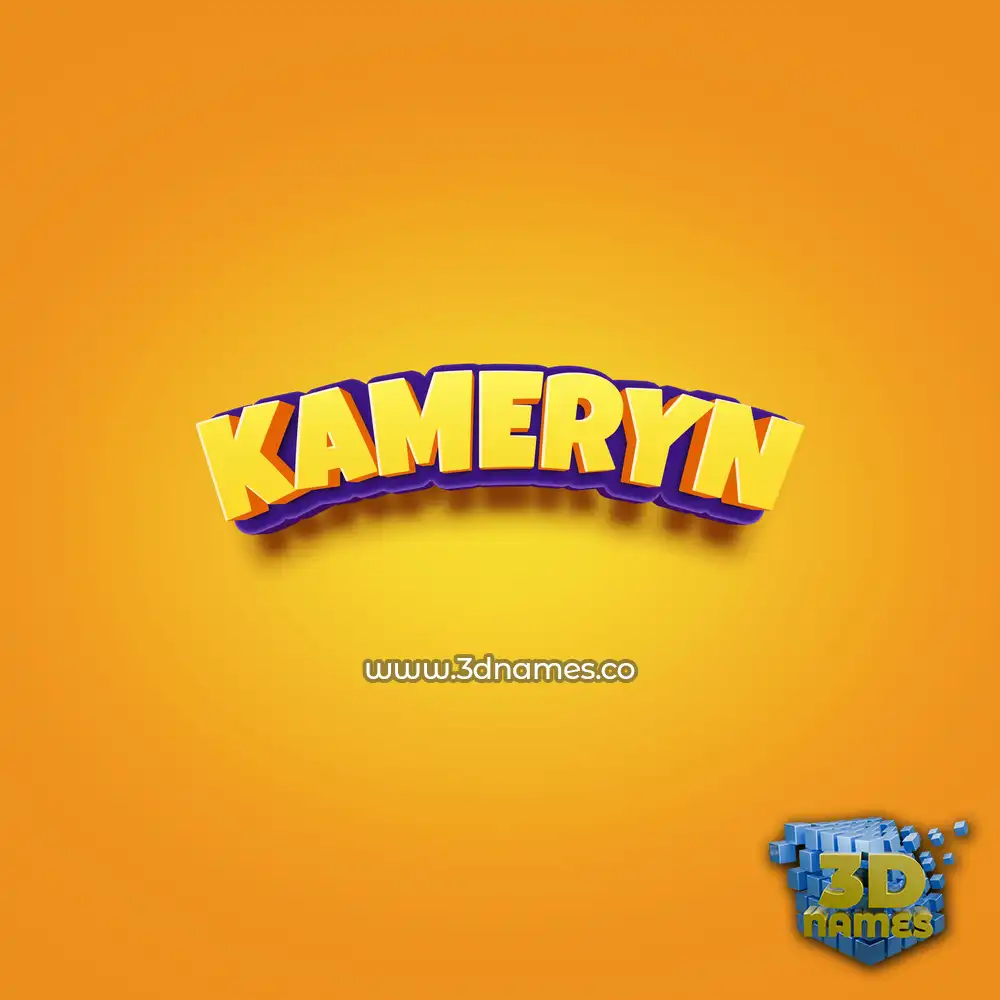 kameryn in Orange Toon style - 3D name wallpaper