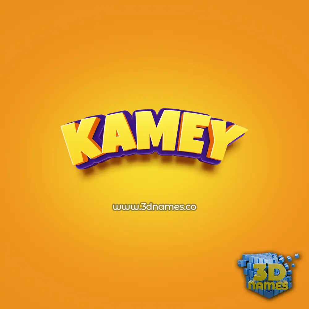 kamey in Orange Toon style - 3D name wallpaper