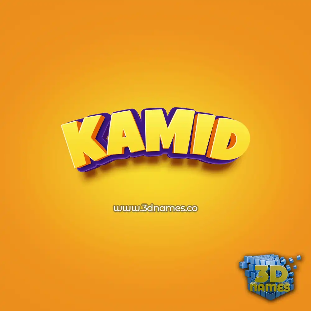kamid in Orange Toon style - 3D name wallpaper