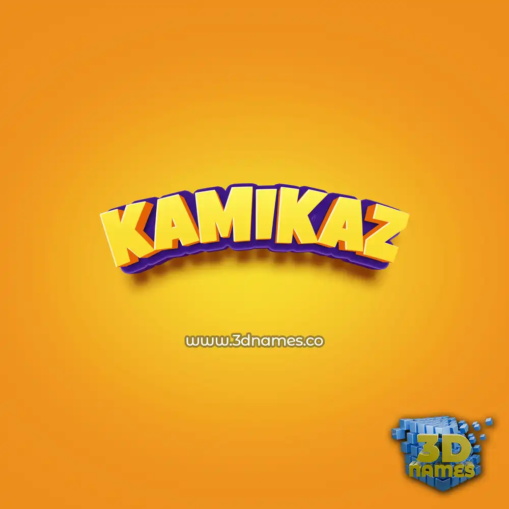 kamikaz in Orange Toon style - 3D name wallpaper