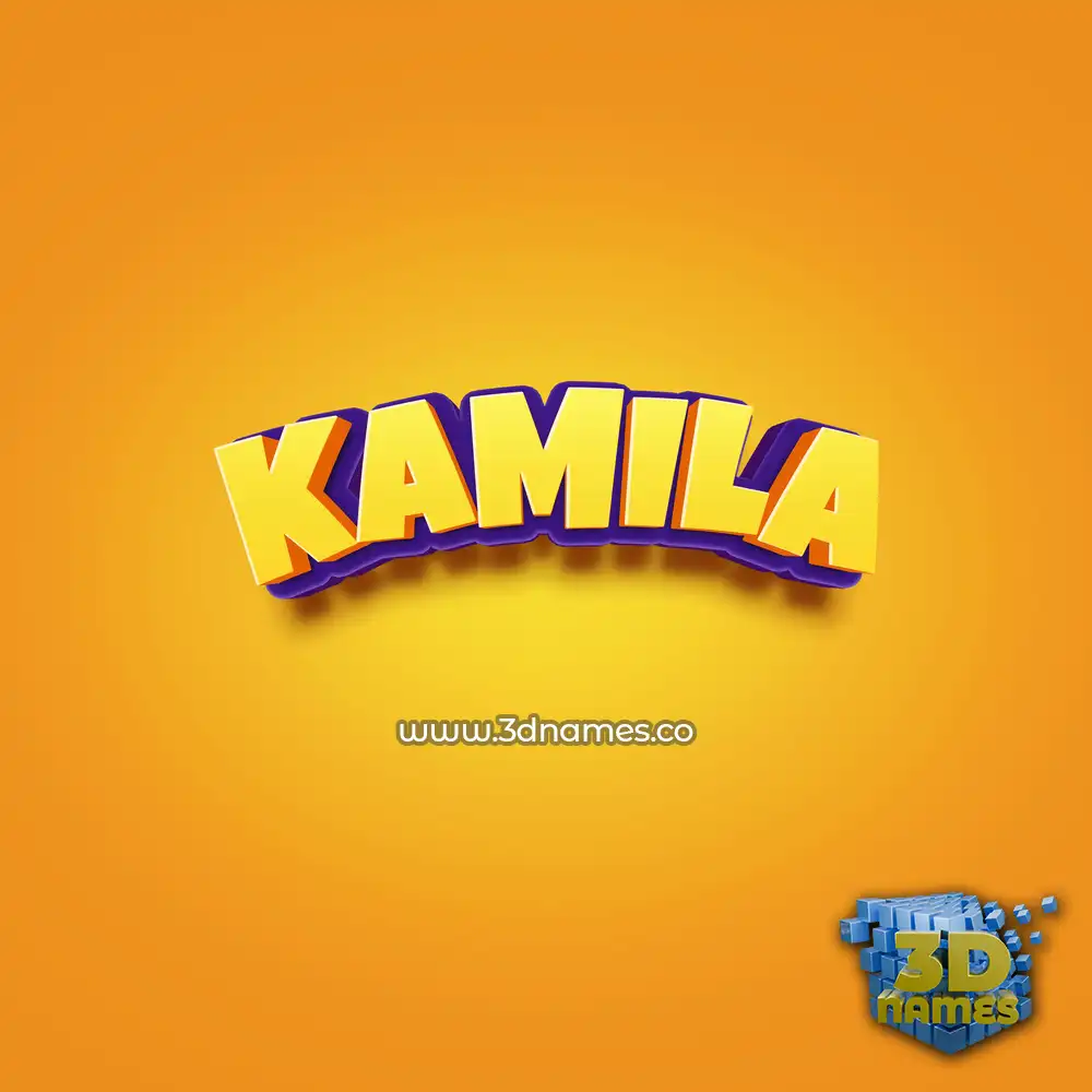 kamila in Orange Toon style - 3D name wallpaper