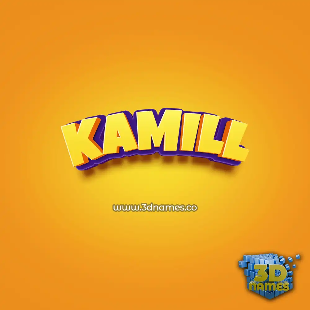 kamill in Orange Toon style - 3D name wallpaper