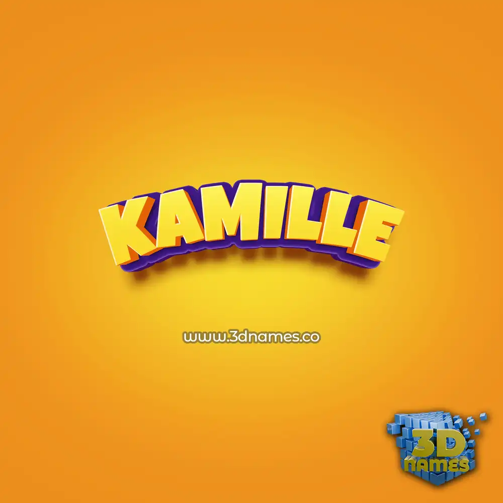 kamille in Orange Toon style - 3D name wallpaper