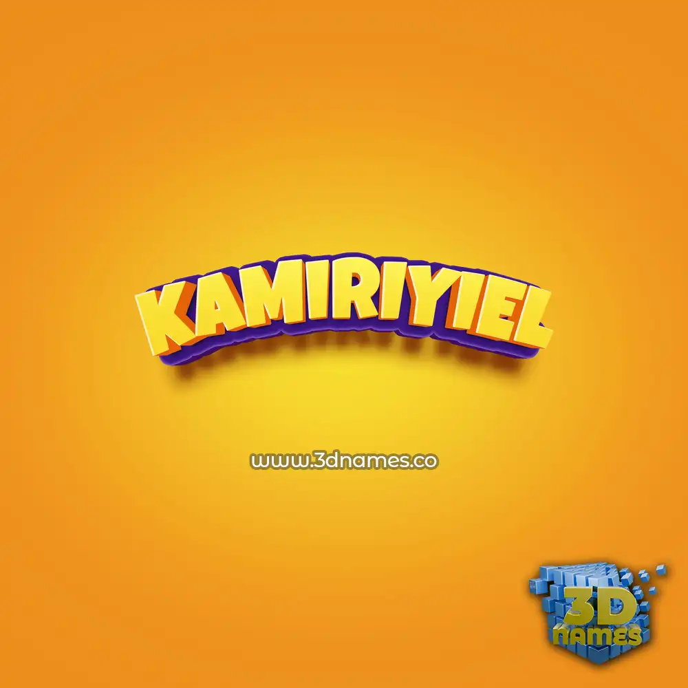 kamiriyiel in Orange Toon style - 3D name wallpaper