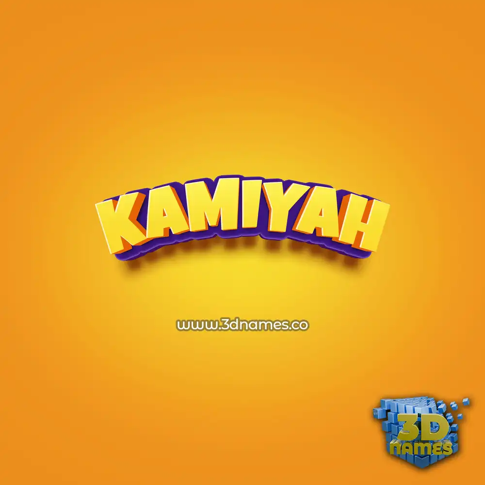 kamiyah in Orange Toon style - 3D name wallpaper