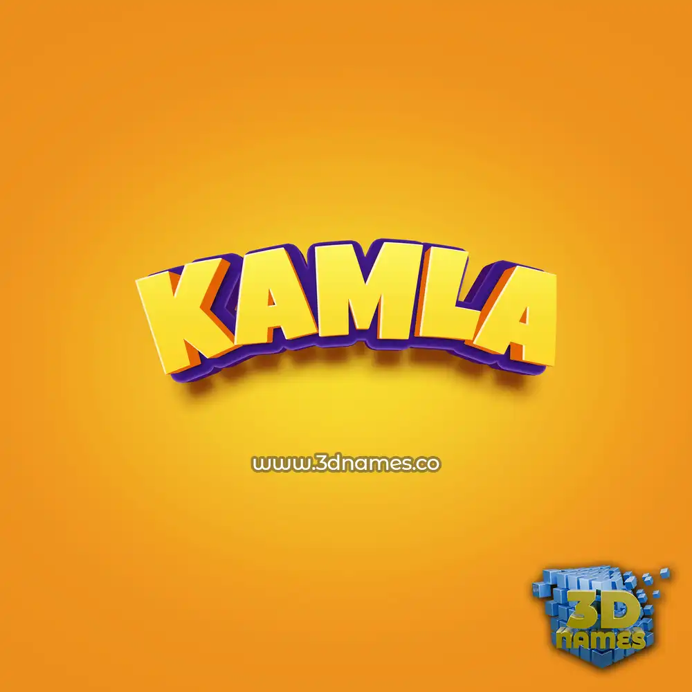 kamla in Orange Toon style - 3D name wallpaper
