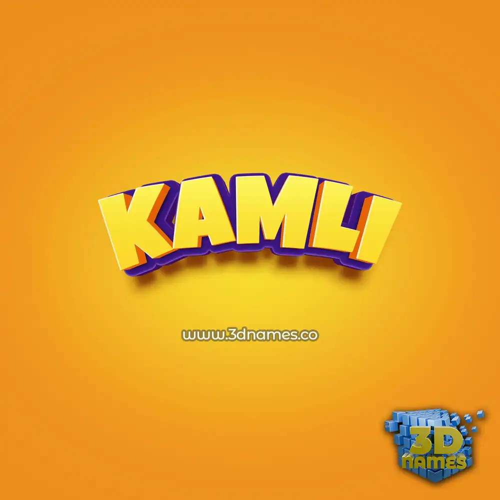 kamli in Orange Toon style - 3D name wallpaper