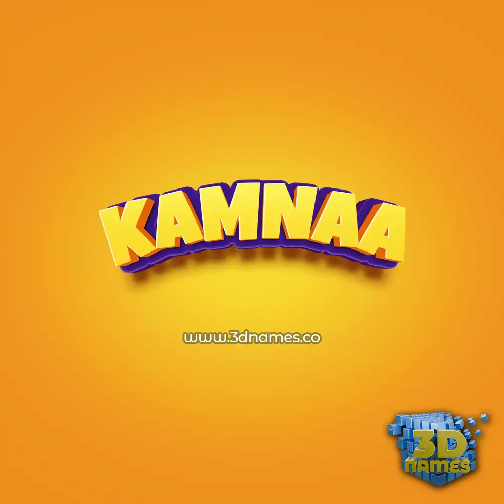 kamnaa in Orange Toon style - 3D name wallpaper