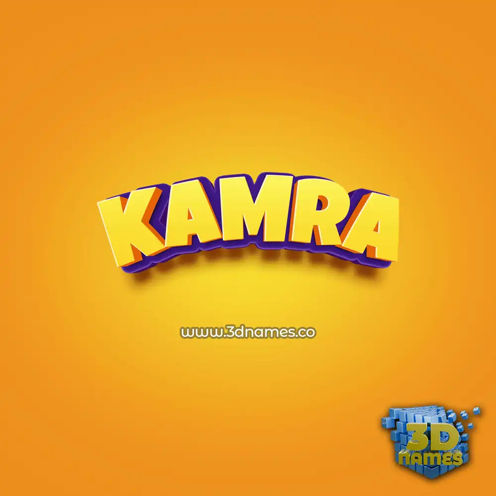 kamra in Orange Toon style - 3D name wallpaper