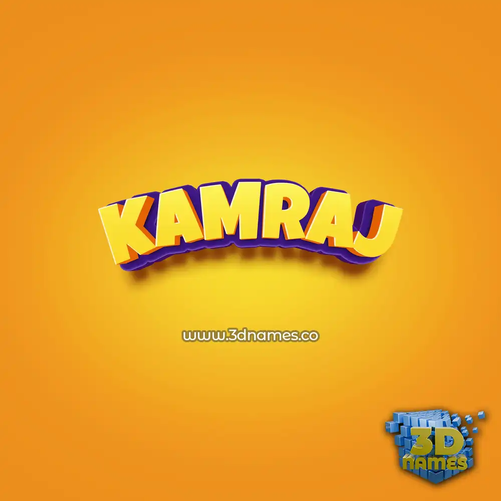 kamraj in Orange Toon style - 3D name wallpaper