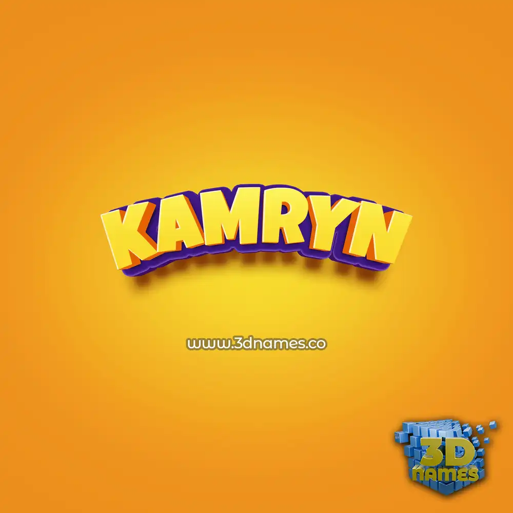 kamryn in Orange Toon style - 3D name wallpaper