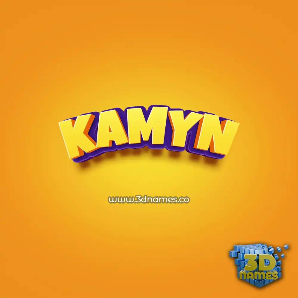 kamyn in Orange Toon style - 3D name wallpaper