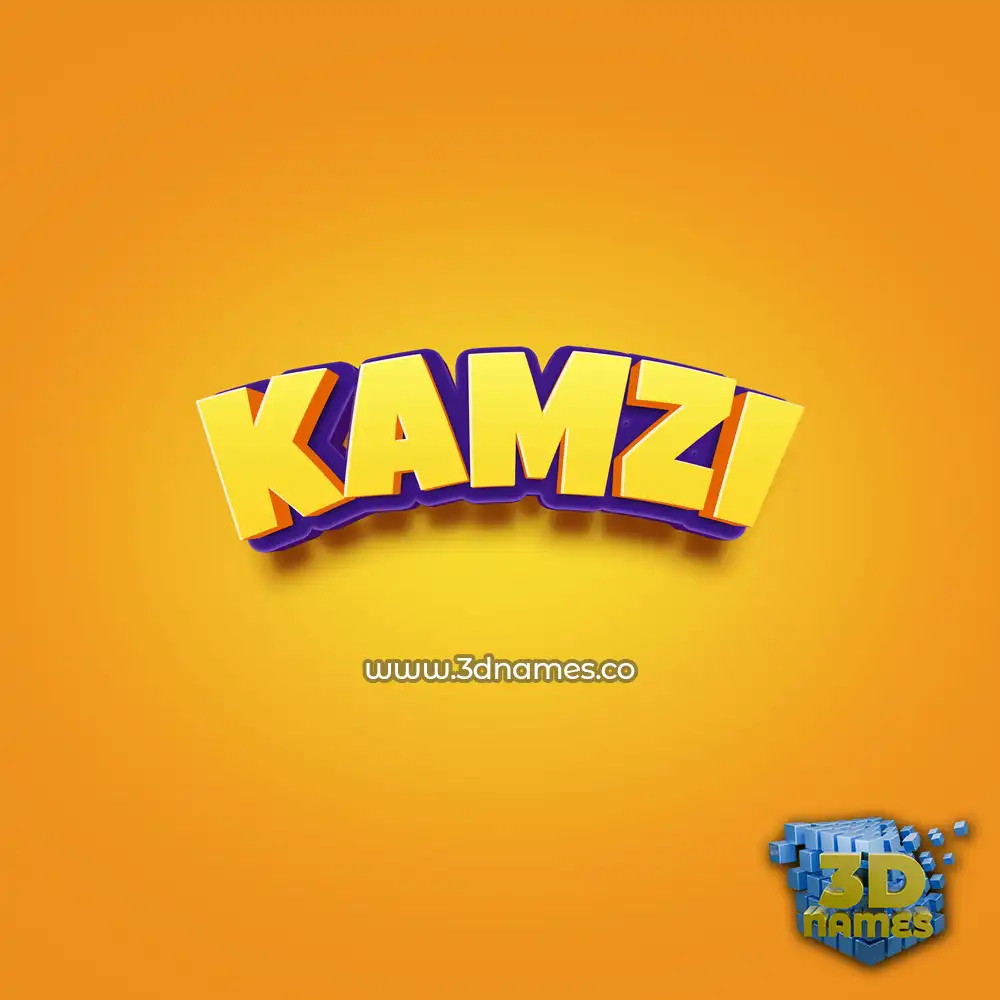 kamzi in Orange Toon style - 3D name wallpaper