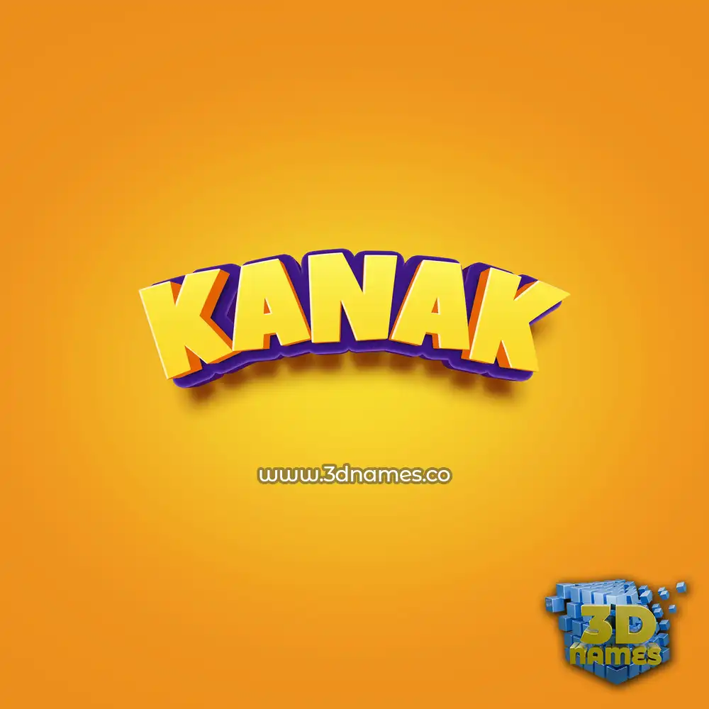 kanak in Orange Toon style - 3D name wallpaper