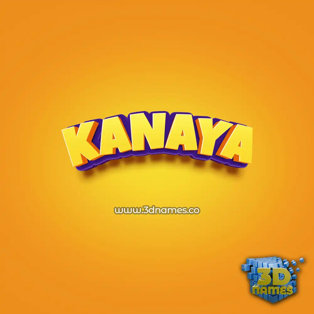 kanaya in Orange Toon style - 3D name wallpaper