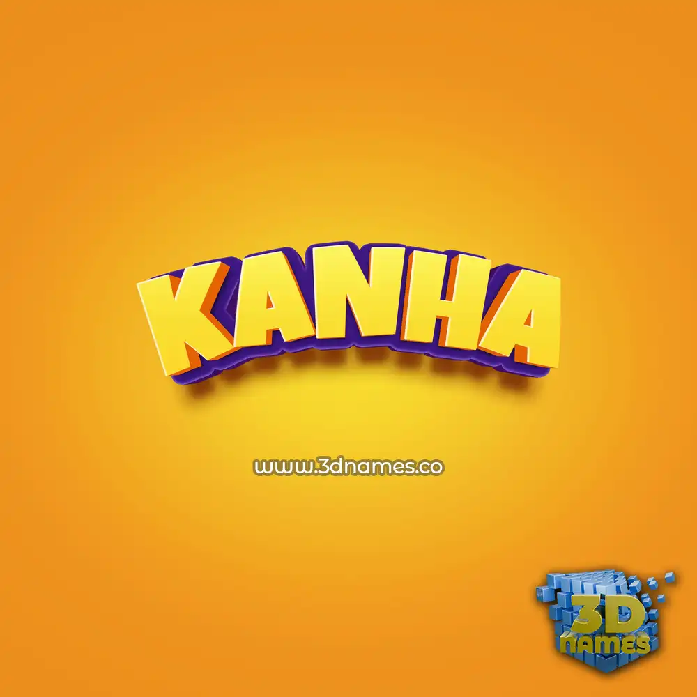 kanha in Orange Toon style - 3D name wallpaper