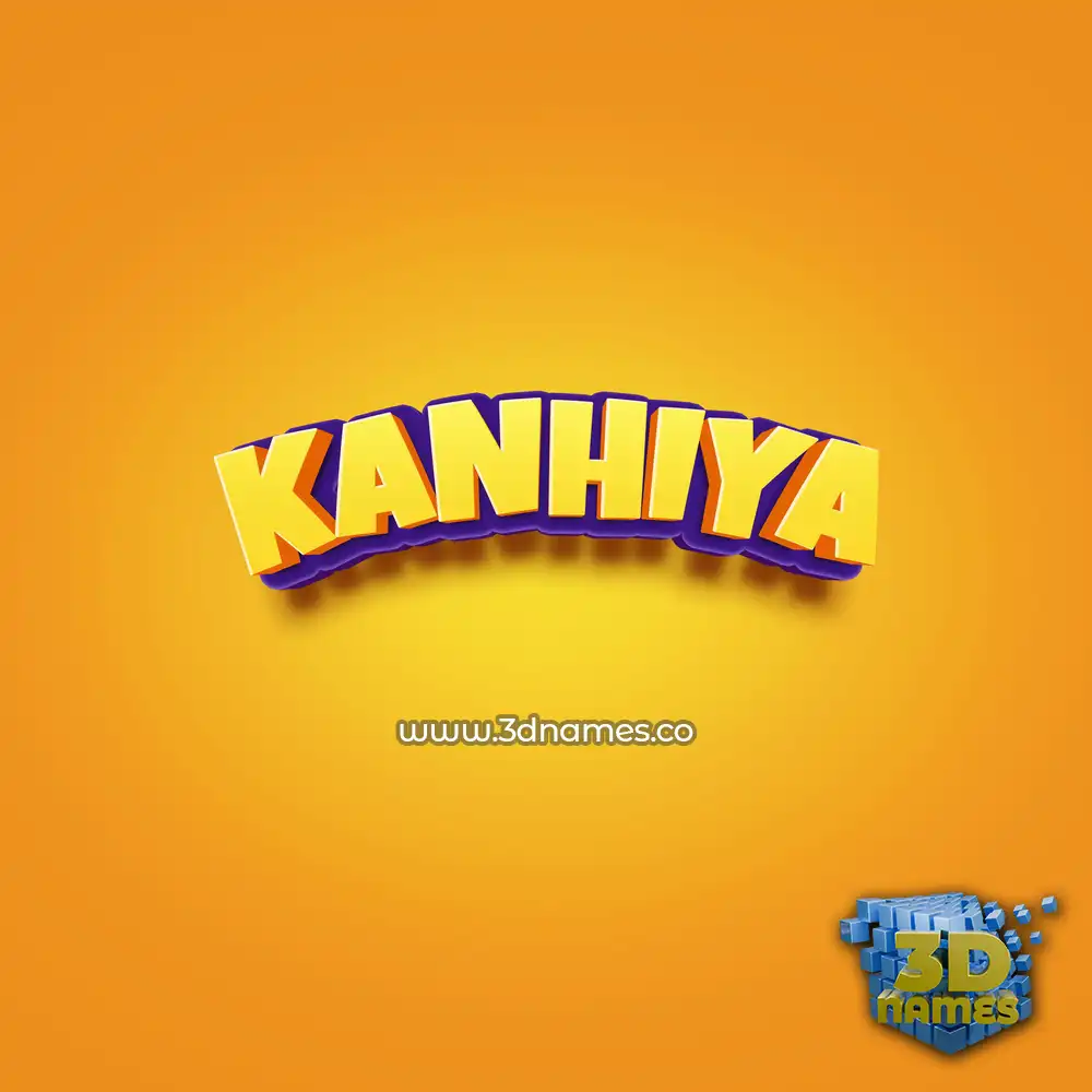 kanhiya in Orange Toon style - 3D name wallpaper