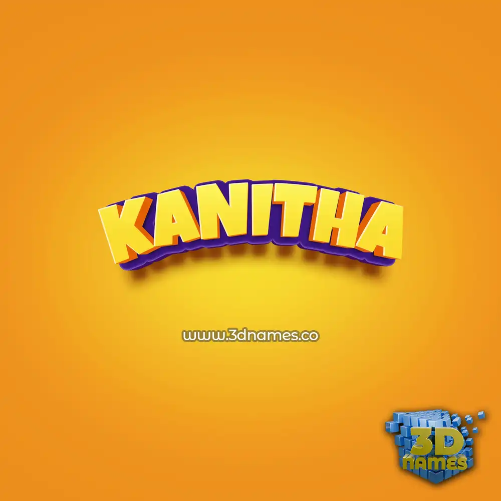 kanitha in Orange Toon style - 3D name wallpaper